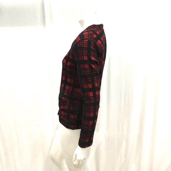 RRL Womans Red Plaid Check Cardigan Sweater - Picture 4 of 6